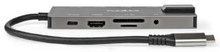 Nedis USB Dockningsstation | USB 3.2 Gen 1 | USB-C- Hane | HDMI- Utgång / RJ45 Hona / SD / 2x USB-C- / 3.5 mm Hona / 3x USB-A Hona | 5 Gbps | 0.20 m | Rund | Guldplaterad | PVC | Antracit | Låda