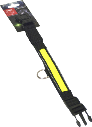 Hundhalsband Active Canis med LED-ljus, Svart/grön 51 cm