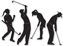 Pappersdekorationer Golfspelare - 4-pack