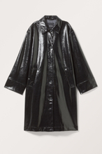 Single Breasted PU Coat - Black