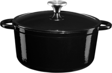 Enameled Cast Iron Pot Gretl Home Kitchen Pots & Pans Casserole Dishes Black Dorre