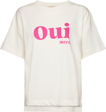 Fqcarol-Tee Tops T-shirts & Tops Short-sleeved Cream FREE/QUENT