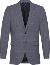 Slhslim-Liam Blue Check Blz Flex Suits & Blazers Blazers Single Breasted Blazers Blue Selected Homme