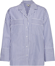 Dagne Stripe Tops Shirts Long-sleeved Blue House Of Dagmar