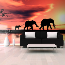 Fototapet XXL - elephants: family 550 x 270 cm