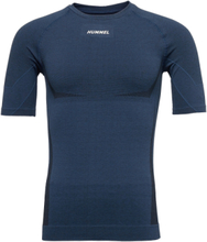 Hmlte Mike Seamless T-Shirt T-shirts Short-sleeved Blå Hummel*Betinget Tilbud