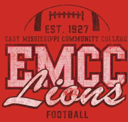 East Mississippi Community College Lions Distressed Sweatshirt - Red - XXL