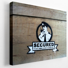 Premium Canvastavla - Secured by... - Banksy (Street-art)