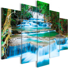 Billede - Waterfall in Kanchanaburi (5 Dele) Wide 225 x 100 cm