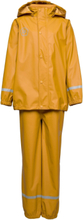 Set Solid Pu Outerwear Rainwear Rainwear Sets Brown Color Kids