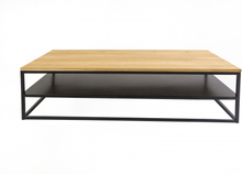 Sense&apos; Living salontafel Jake XL 140 x 70 cm hout/RVS naturel