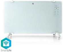 Nedis SmartLife Konvektion Värmare | Wi-Fi | Passar till badrum | Glas panel | 2000 W | 2 Värmeinställningar | LED | 15 - 35 °C | Justerbar termostat | Vit