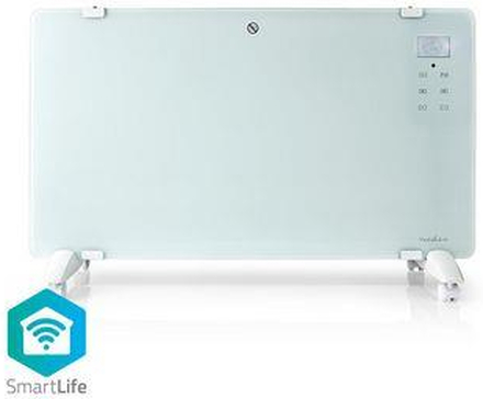 Nedis SmartLife Konvektion Värmare | Wi-Fi | Passar till badrum | Glas panel | 2000 W | 2 Värmeinställningar | LED | 15 - 35 °C | Justerbar termostat | Vit