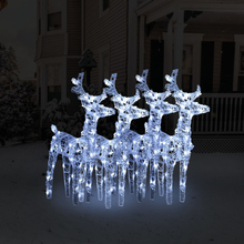 vidaXL Renne di Natale 4 pz Bianco Freddo 160 LED in Acrilico