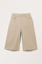 Cropped Twill Trousers - Beige