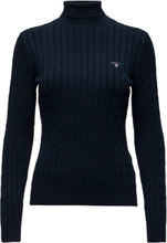 GANT Women High Neck Cable Knit Navy