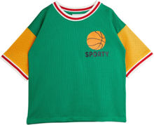 Basket Mesh Sp Ss Tee Tops T-Kortærmet Skjorte Green Mini Rodini