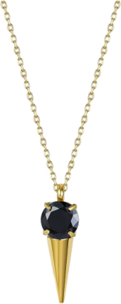 Crystal Spike Necklace Black/Gold Accessories Jewellery Necklaces Dainty Necklaces Black Bud To Rose