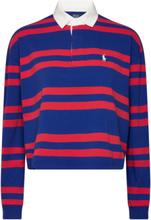 Striped Cropped Jersey Rugby Shirt Tops T-shirts & Tops Long-sleeved Blue Polo Ralph Lauren