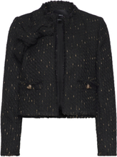 Tweed Jacket With Lurex Details Blazers BouclÉ Blazers Black Mango