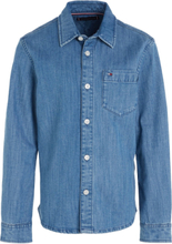Denim Stretch Shirt L/S Shirts Long-sleeved Shirts Blue Tommy Hilfiger