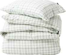 White/Green Checked Lyocell/Cotton Bed Set Home Textiles Bedtextiles Bed Sets Green Lexington Home