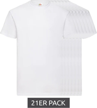 21er Pack FRUIT OF THE LOOM Herren Rundhals-Shirt Baumwoll-T-Shirt 7933457 Weiß