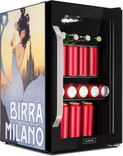 Beersafe 70 Birra Milano Edition Kylskåp 70 liter 3 hyllor panoramaglasdörr rostfritt stål