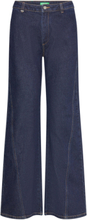 Trousers Bottoms Jeans Wide Blue United Colors Of Benetton