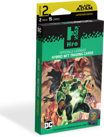 DC Unlock The Multiverse Black Adam 2 - Pack Starter Pack - Hro Hybrid NFT Trading Cards, 15 Cards Starter Pack