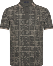 Spellout Graphic Fp Polo Tops Polos Short-sleeved Grey Fred Perry