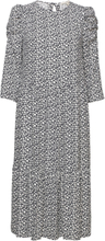 Printed Midi Dress, Lenzing™ Ecovero™ Knelang Kjole Multi/mønstret Esprit Casual*Betinget Tilbud