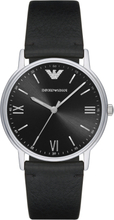 Emporio Armani AR11013 Horloge Kappa staal-leder zilverkleurig-zwart 41 mm