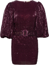 Sequins Puff Sleeve Mini Dress Dresses Sequin Dresses Burgunder By Ti Mo*Betinget Tilbud