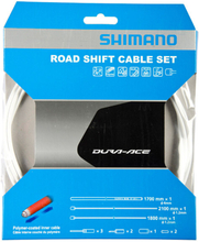 Shimano Dura Ace 9000 Växelvajerset Vit, Polymer-belagte wire