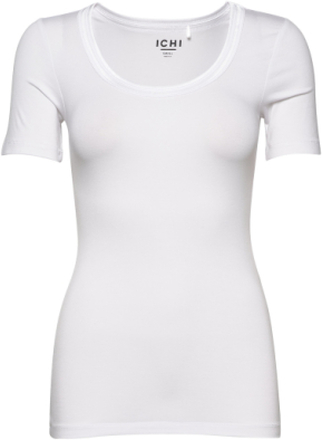 Ihzola Ss T-shirts & Tops Short-sleeved Hvit ICHI*Betinget Tilbud
