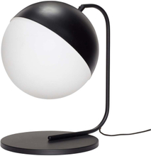 Hübsch bordlampe i sort metal og hvid glas