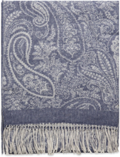Jacquard Paisley Throw Home Textiles Cushions & Blankets Blankets & Throws Blue GANT