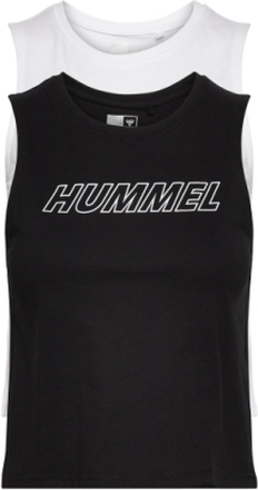 Hmlte Cali 2-Pack Crop Cot Tanktop Sport Crop Tops Sleeveless Crop Tops Black Hummel