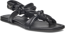 Forget Me Knot Flat Smooth Lam Designers Sandals Flat Black Zadig & Voltaire