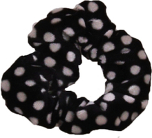 Velvet Scrunchie met stippen in zwart