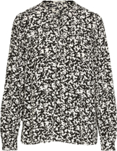 ESPRIT Damen Langarm-Bluse Jersey-Shirt mit Schnürung 95018819 Schwarz/Weiß