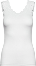 Pcbarbera Lace Top T-shirts & Tops Sleeveless Hvit Pieces*Betinget Tilbud