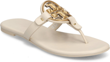 Metal Miller Soft Designers Sandals Flat Cream Tory Burch
