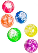 6 stk Små Sprettballer i Assorterte Farger med Marmor Effekt