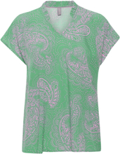 Cupolly Ss Blouse Tops Blouses Short-sleeved Green Culture