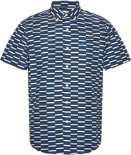 Ss Eco Aop Geo Tops Shirts Short-sleeved Blue Original Penguin