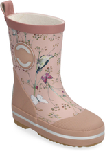 Printed Wellies Shoes Rubberboots High Rubberboots Pink Mikk-line