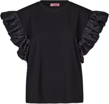 Moniq Tops T-shirts & Tops Short-sleeved Black Custommade