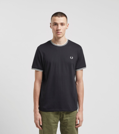 Fred Perry Tipped Ringer T-Shirt, svart